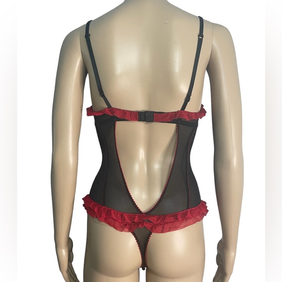 H&M sexy red/black teddy lingerie one piece body suit size small corset - Picture 3 of 8
